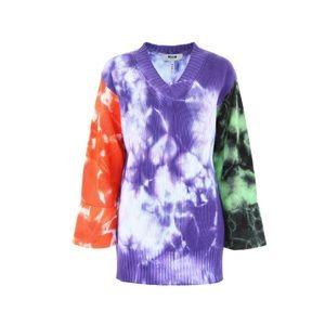 MSGM Tie Dye Sweater with contrast sleeves